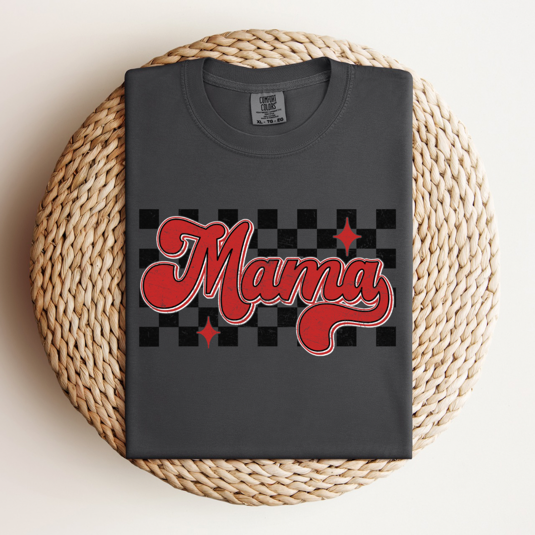 Checkered Mama Tee.