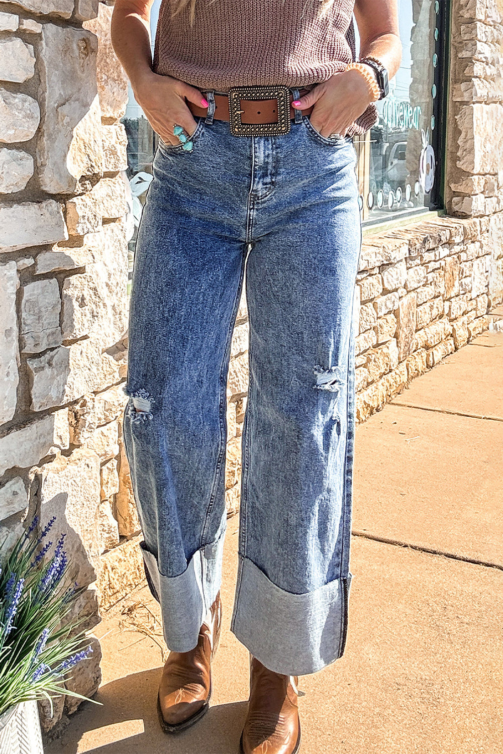 Blue Mineral Cuff Jeans RTS