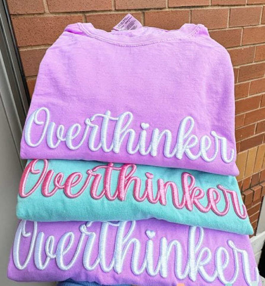 Overthinker Puff Print Embroidered Tee