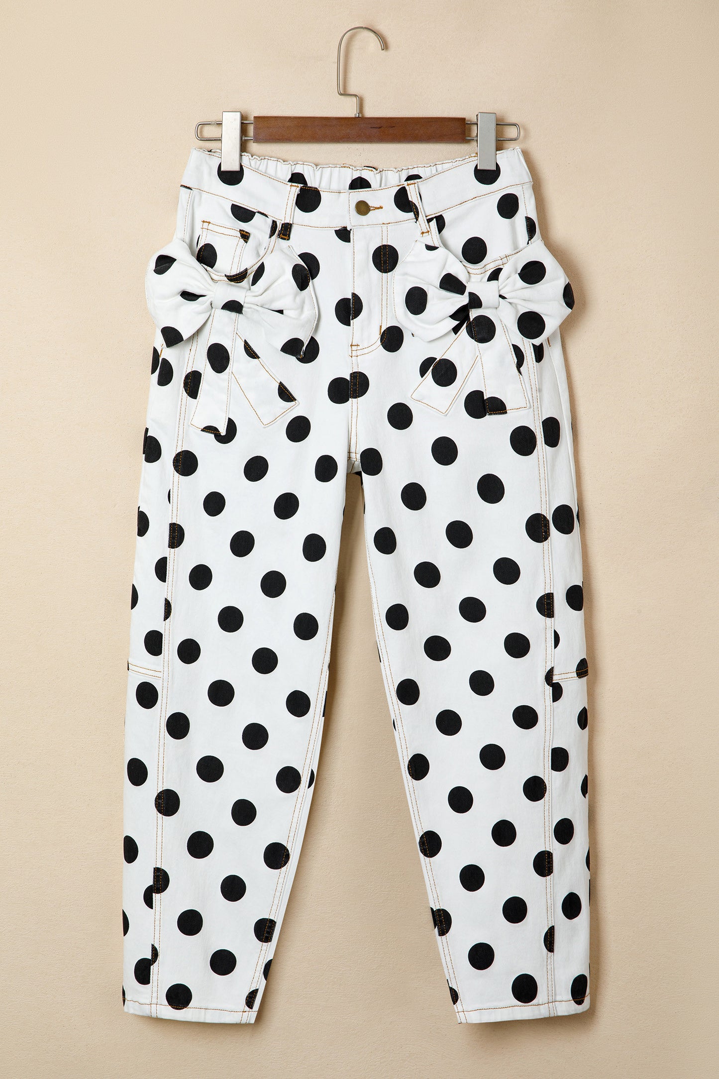 Polka Dot Bow Detail Pants