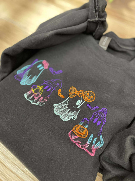 Neon Ghost Embroidered Sweatshirt