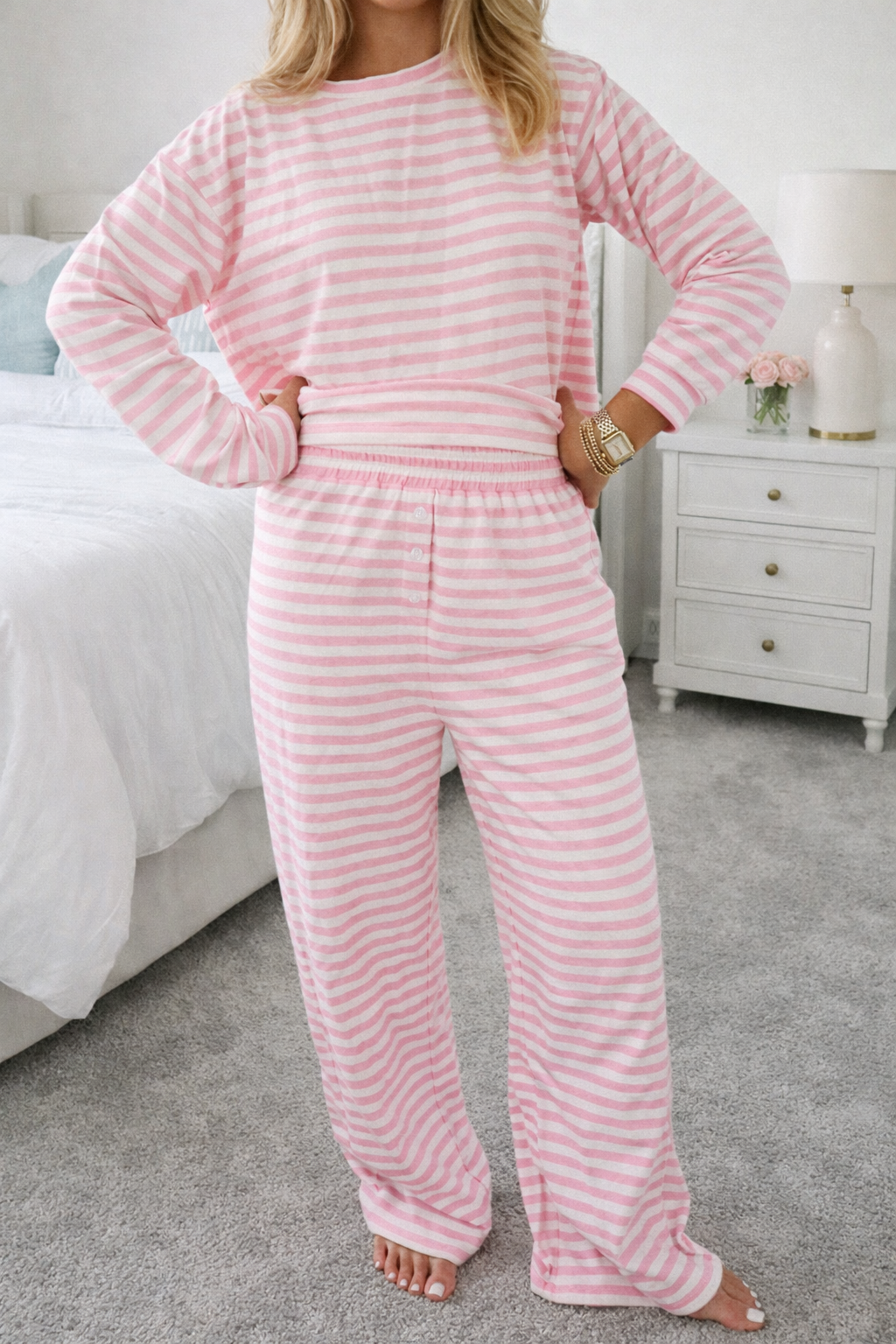 Stripe Straight Pants Set *Multiple Colors* New RTS