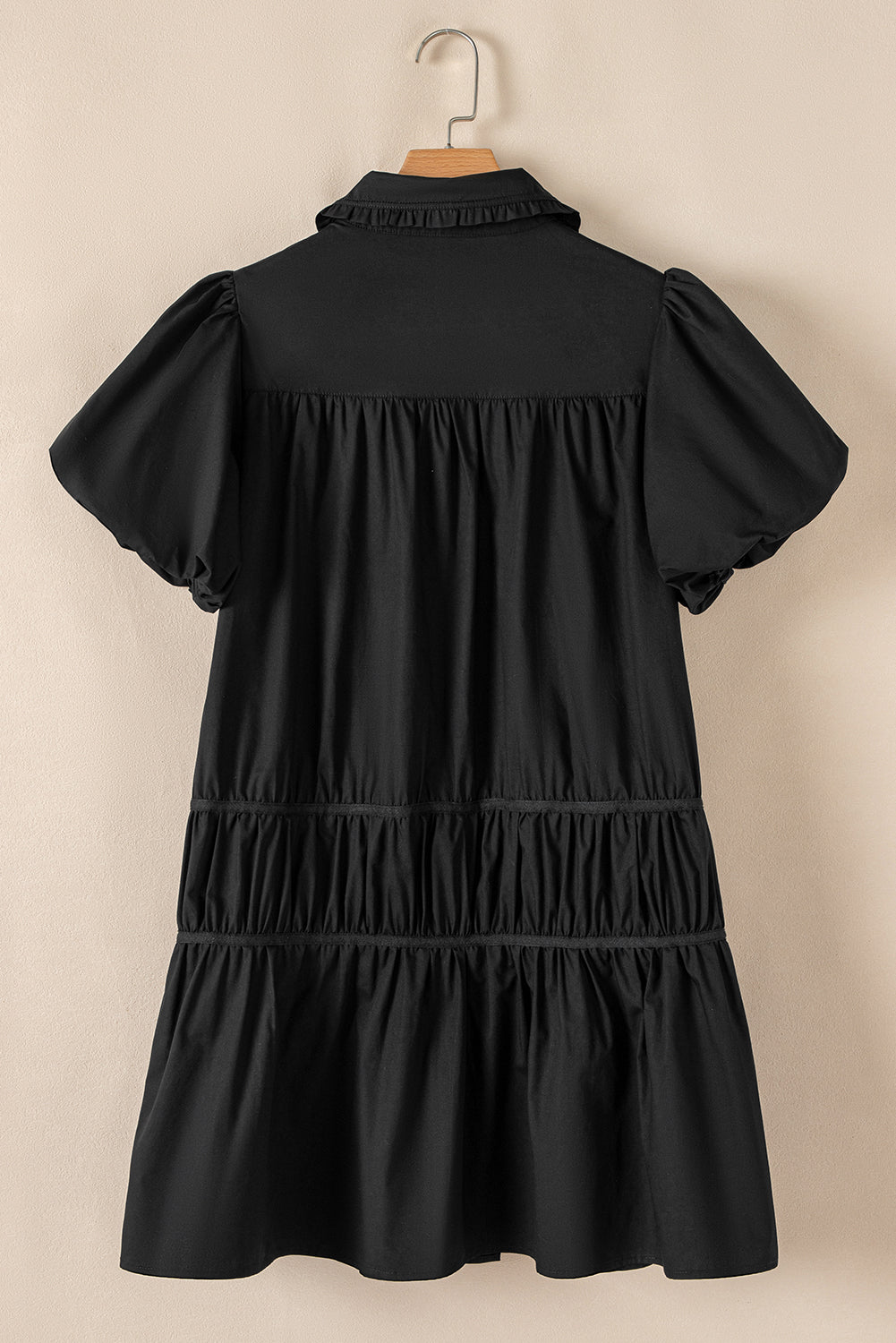 Black Ruffle Mini Dress OOTD