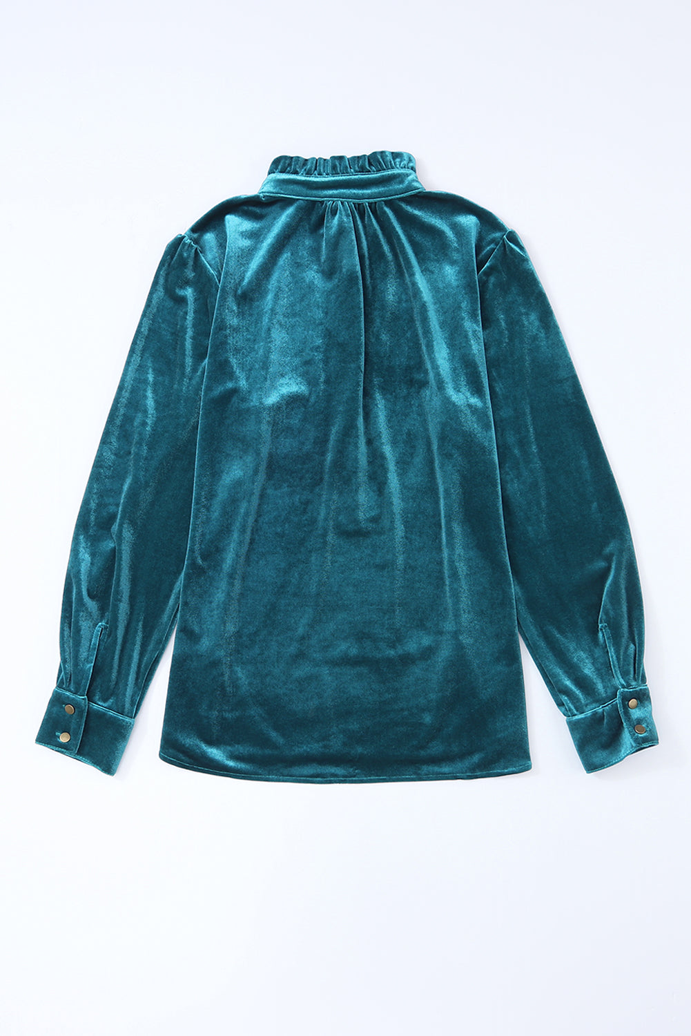 Green Velvet Frilled Neck Top