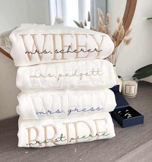 Wifey Embroidered Sweatshirt