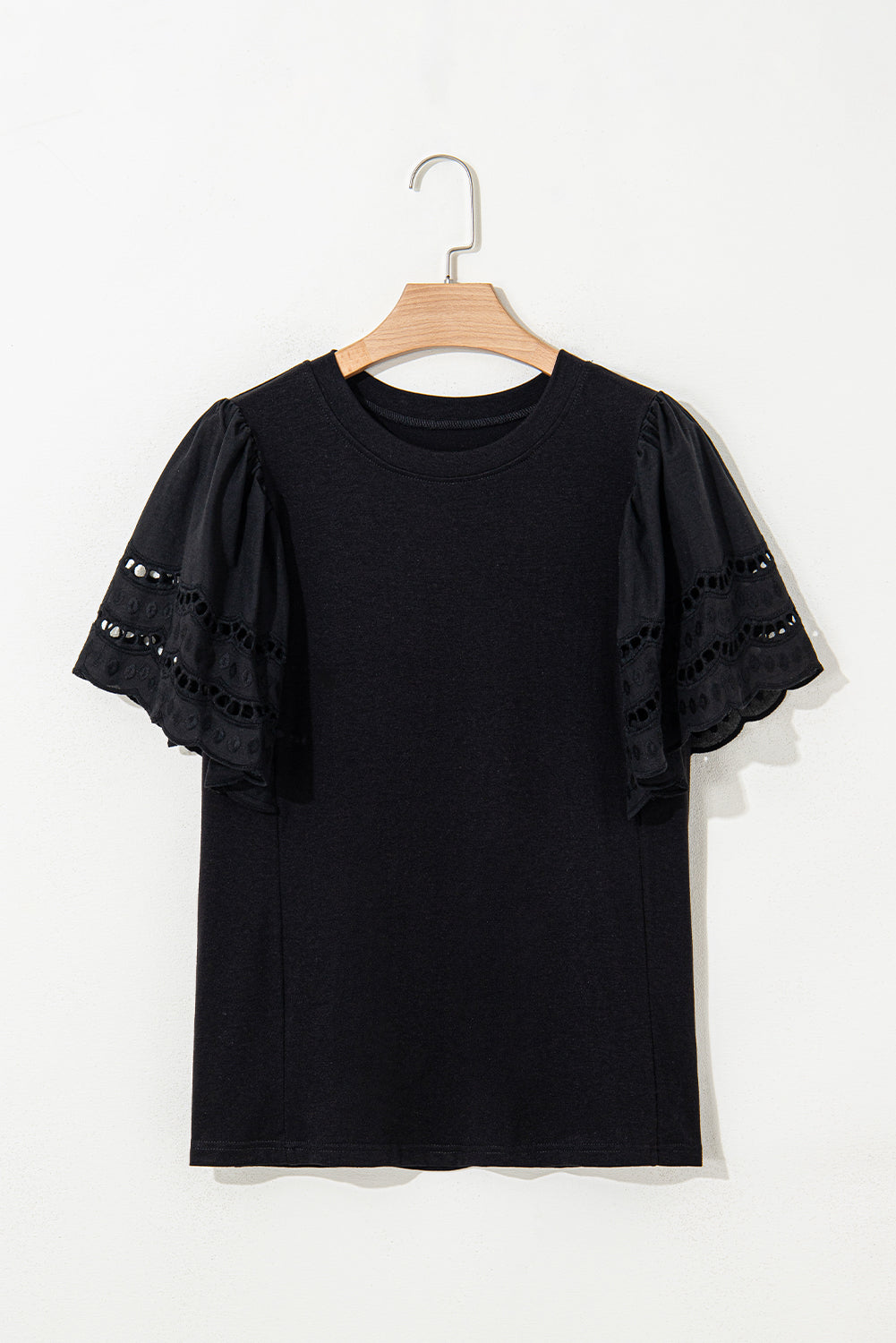 Black Hollow Embroidered Top RTS