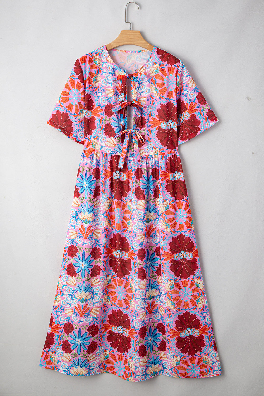 Rose Floral Tied Front Dress RTS
