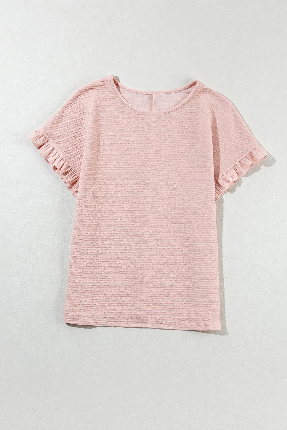 Light Pink Textured Ruffle Sleeve Blouse RTS