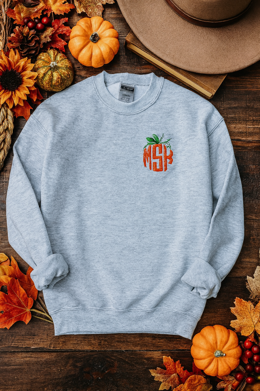 Monogram Pumpkin Embroidered Sweatshirt