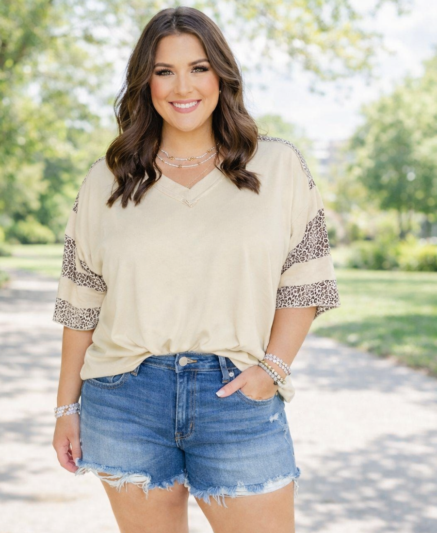 Exposed Seam Leopard Plus Top New RTS