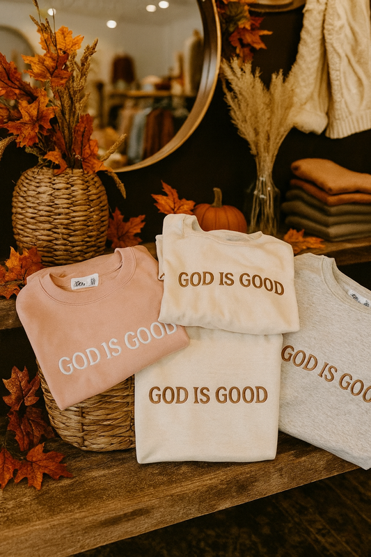 God is Good Embroidered Sweatshirt