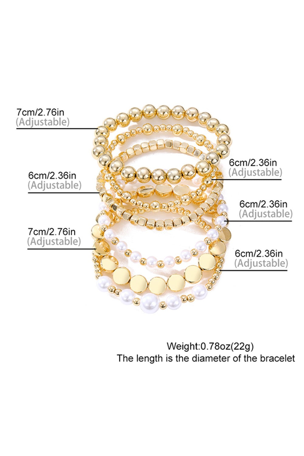 Gold Pearl Layered Bracelets NEW RTS