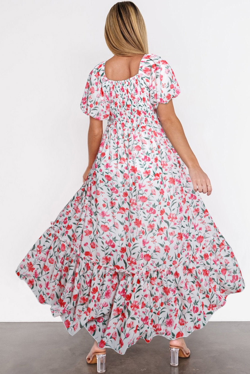 White Floral Maxi Dress RTS