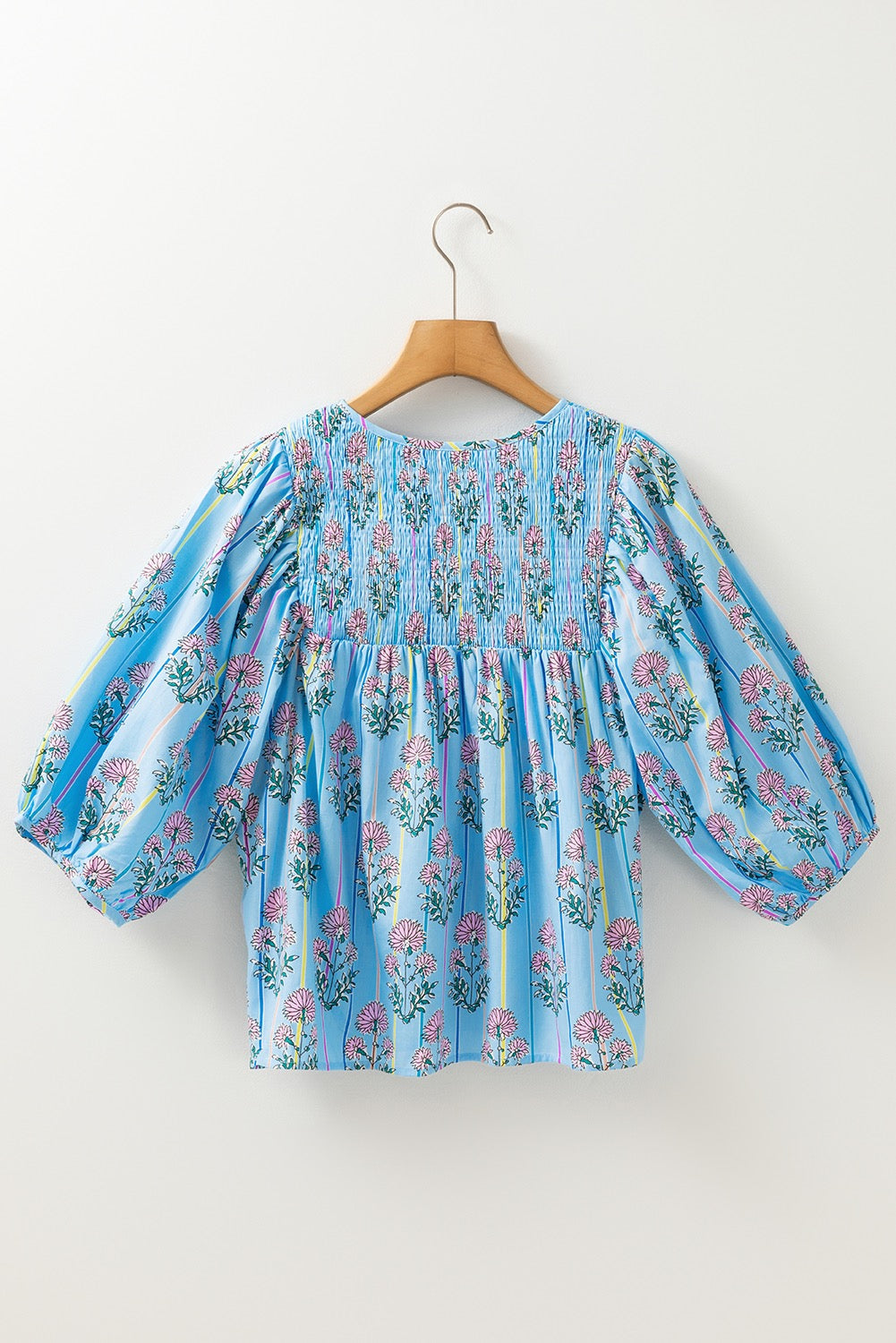 Sky Blue Floral Blouse RTS