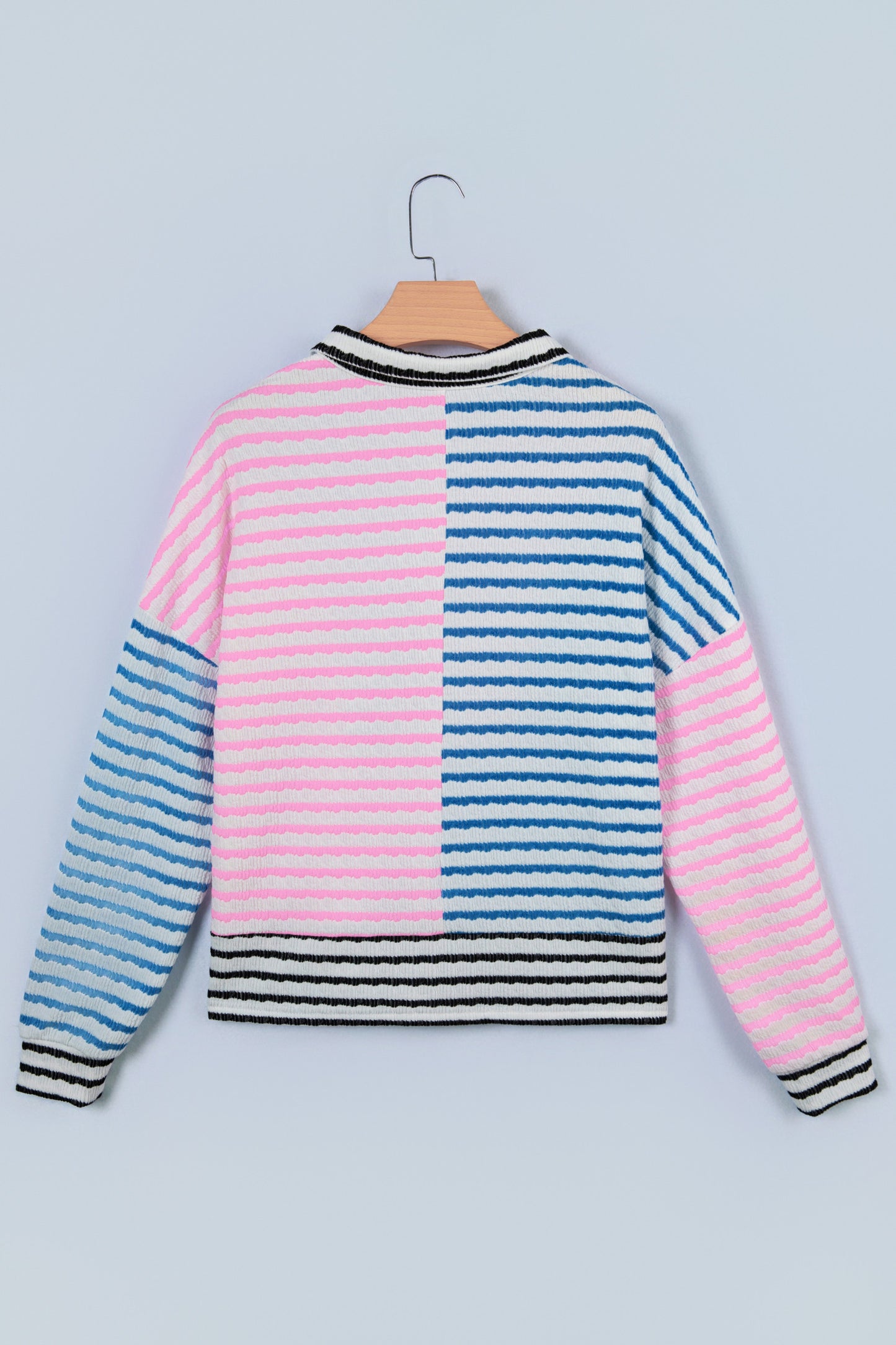 Striped Color Block Half Zip New RTS
