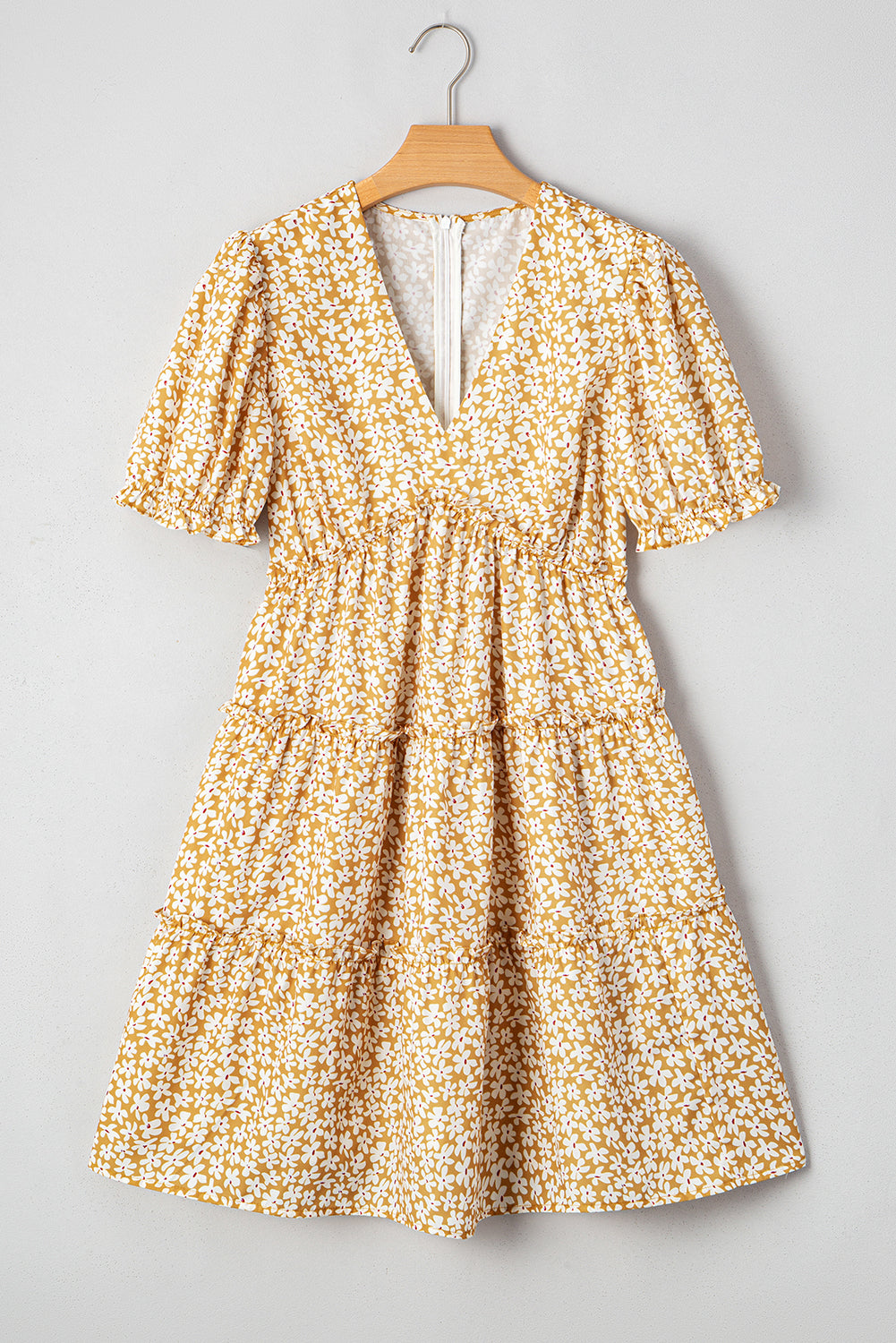 Yellow Floral Frilly Dress RTS