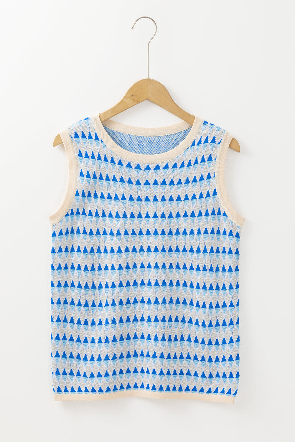 Blue Stripe Geometric Print Sweater Vest RTS
