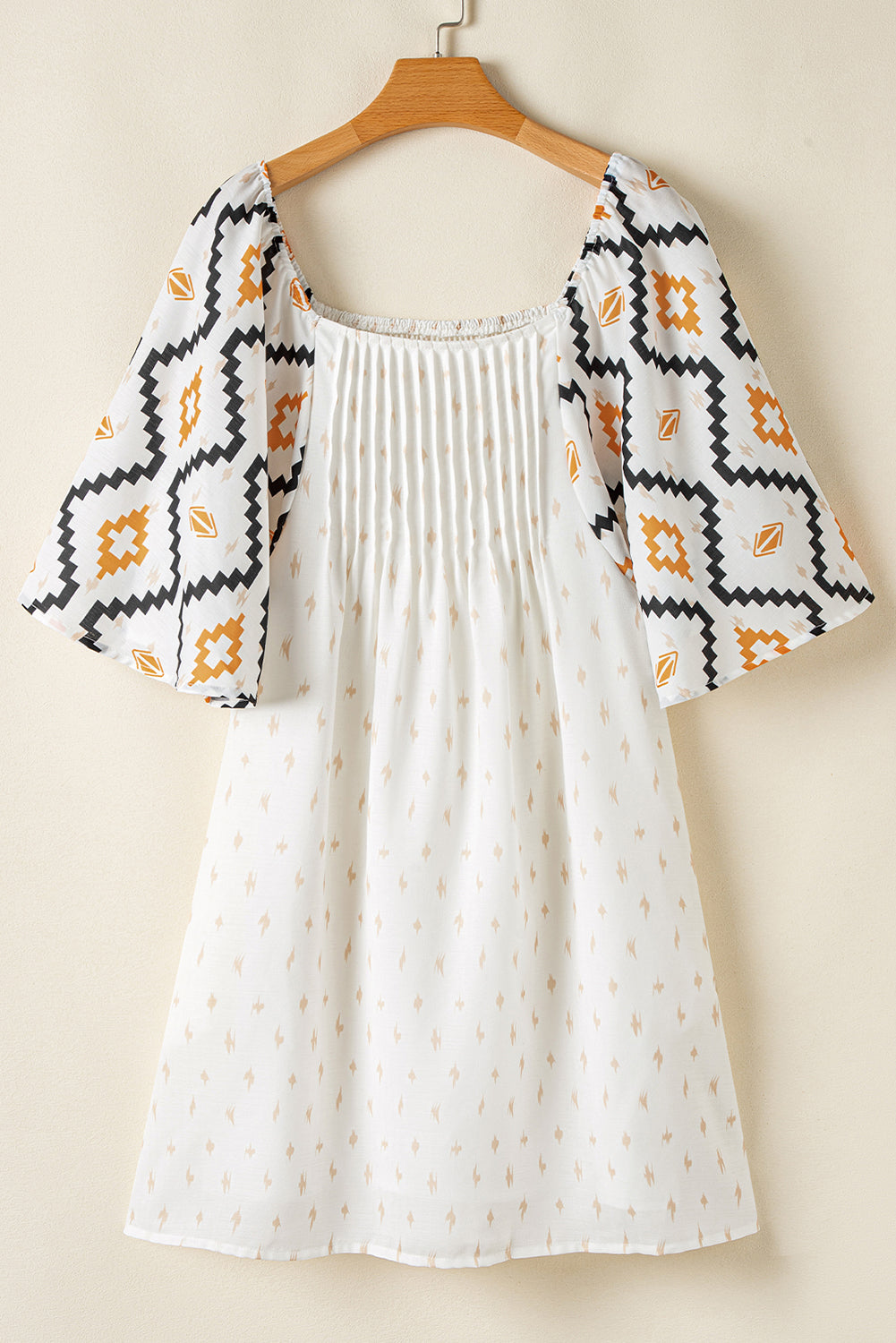 Beige Aztec Print Mini Dress RTS
