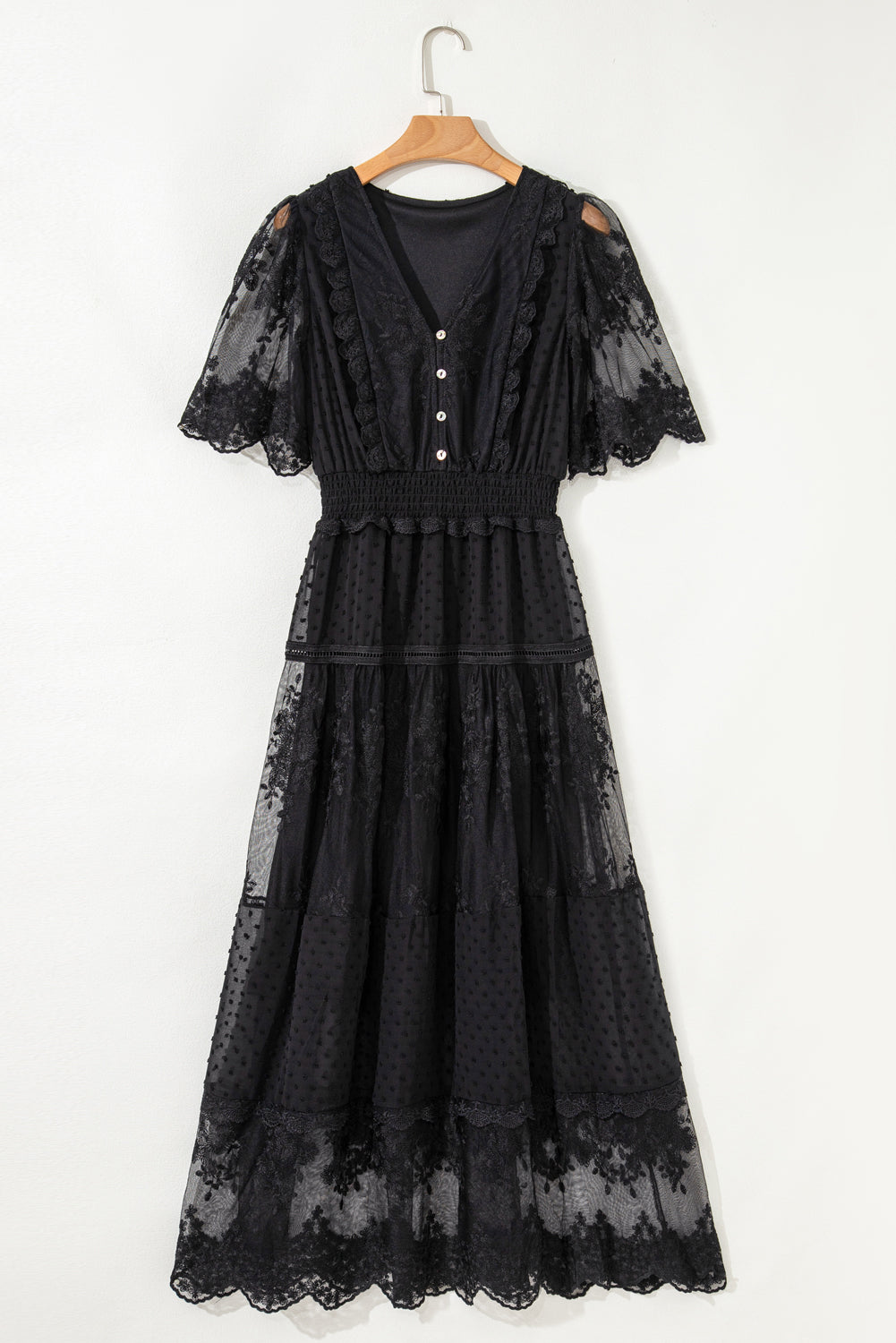 Black Lace Maxi Dress RTS