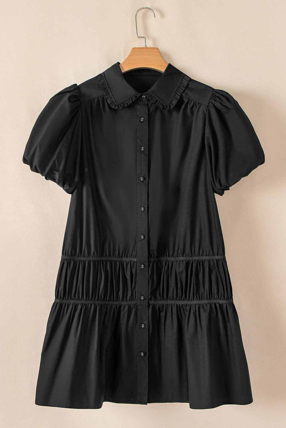 Black Ruffle Mini Dress OOTD