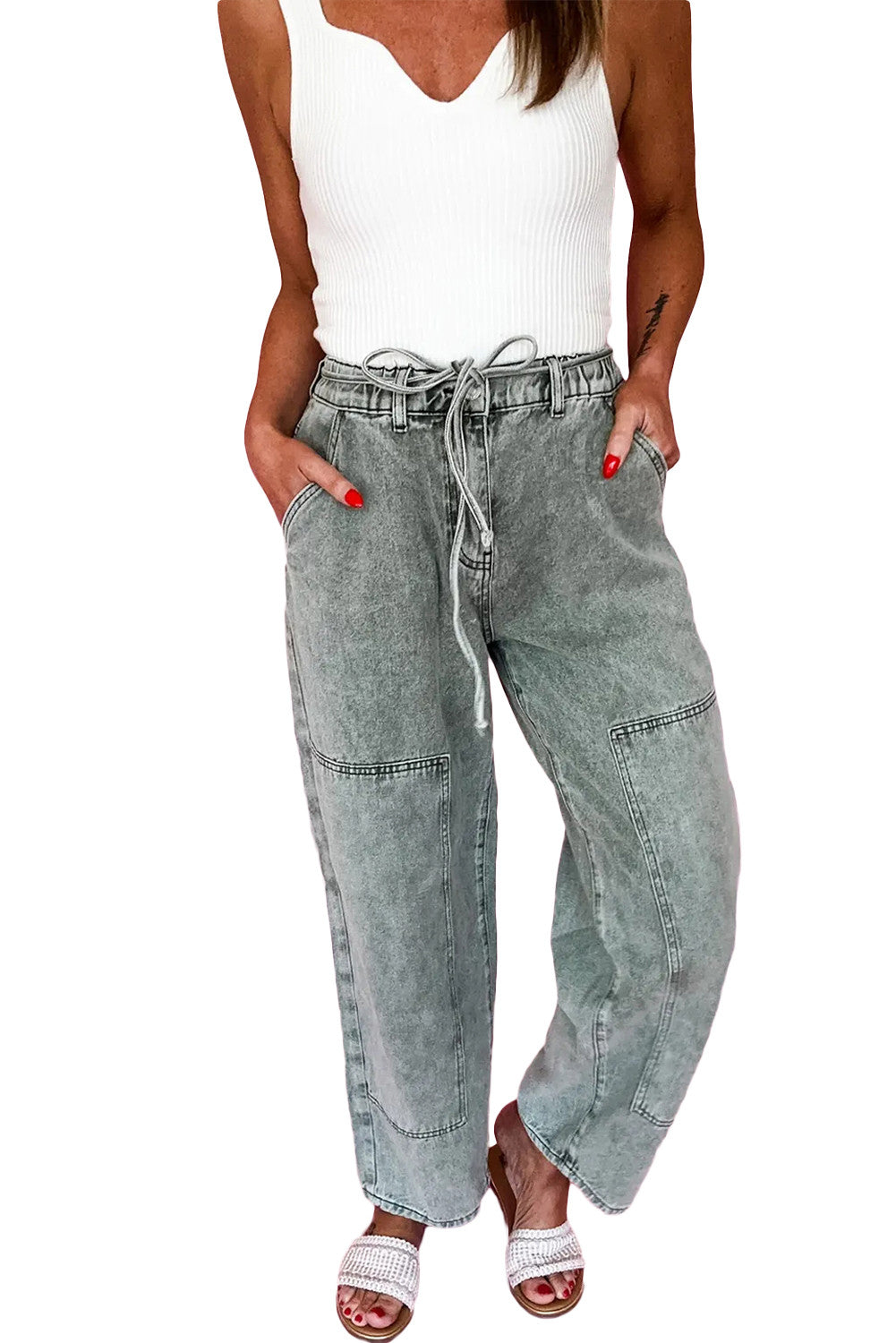 Acid Wash Barrel Pants NEW RTS
