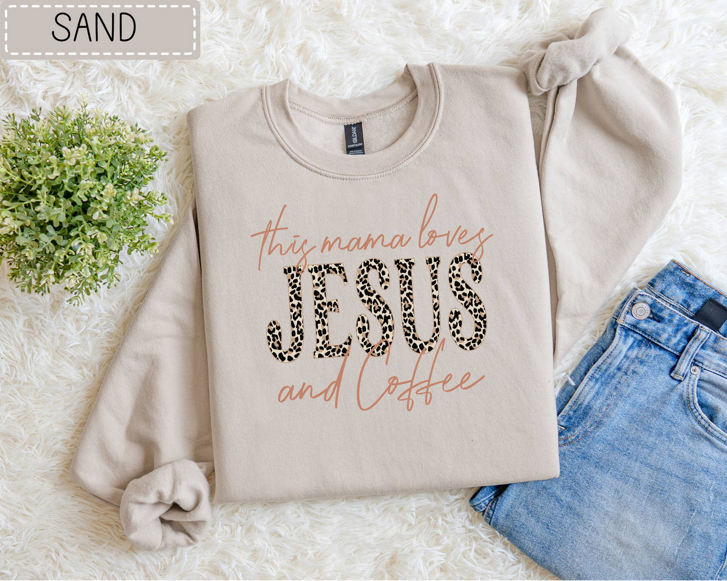 This Mama Loves Jesus And Coffee Sweatshirt.