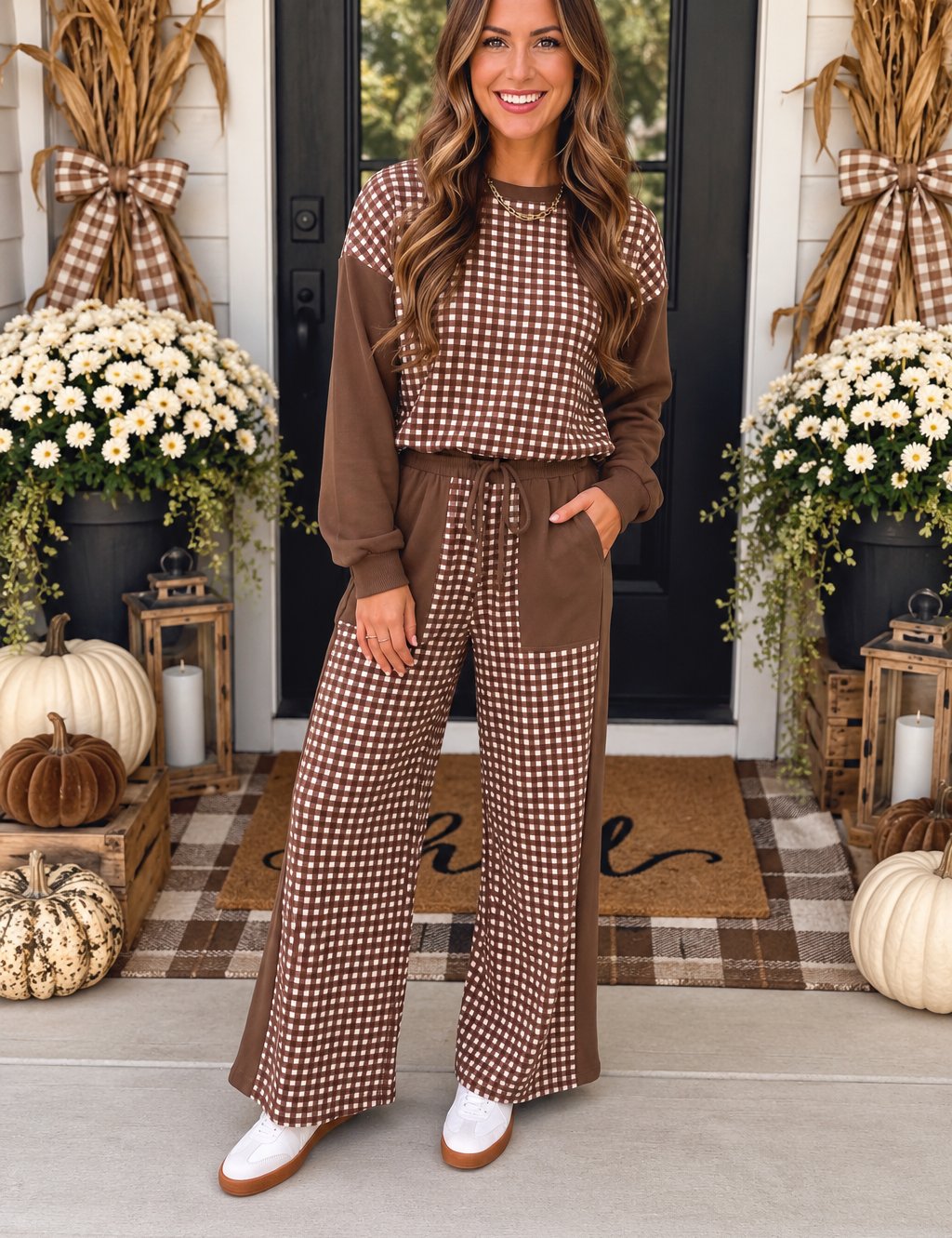 Patchwork Wide Leg Set