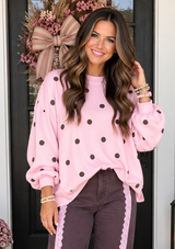Pink Polka Dot Pullover