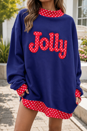 Polka Dot Slogan Sweatshirt
