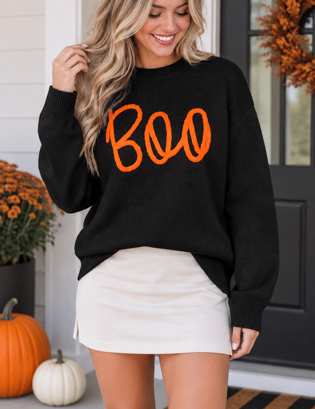 BOO Ribbed Sweater