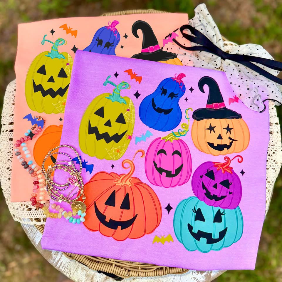 Colorful Pumpkins Witch Hat Tee.