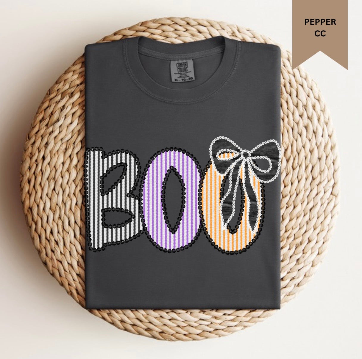 Stripe Bow Boo Tee.