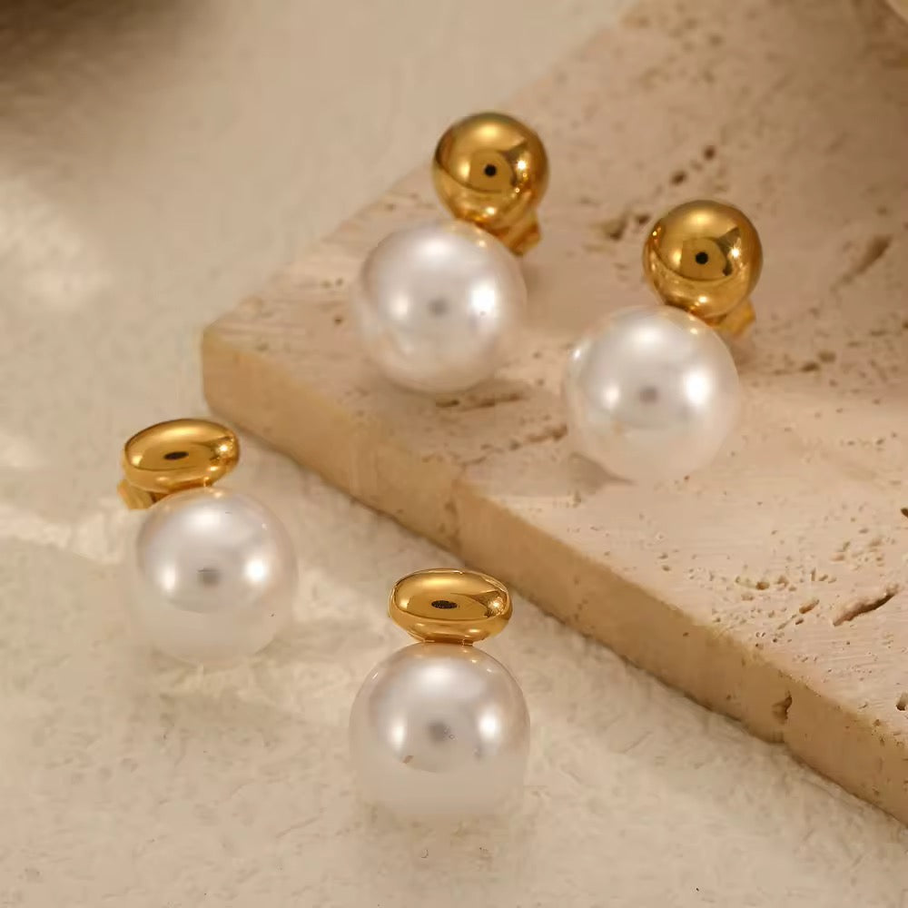 Pearl Ball Stud Earrings New RTS