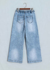 Studded Wide Leg Pocketed Jeans