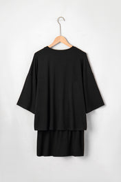 Black Wrap Skortie Set