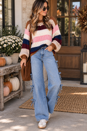 Multicolor Striped Knit Sweater