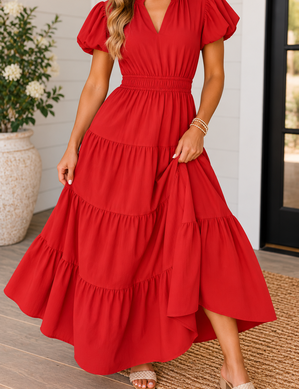 Waist Tiered Dress