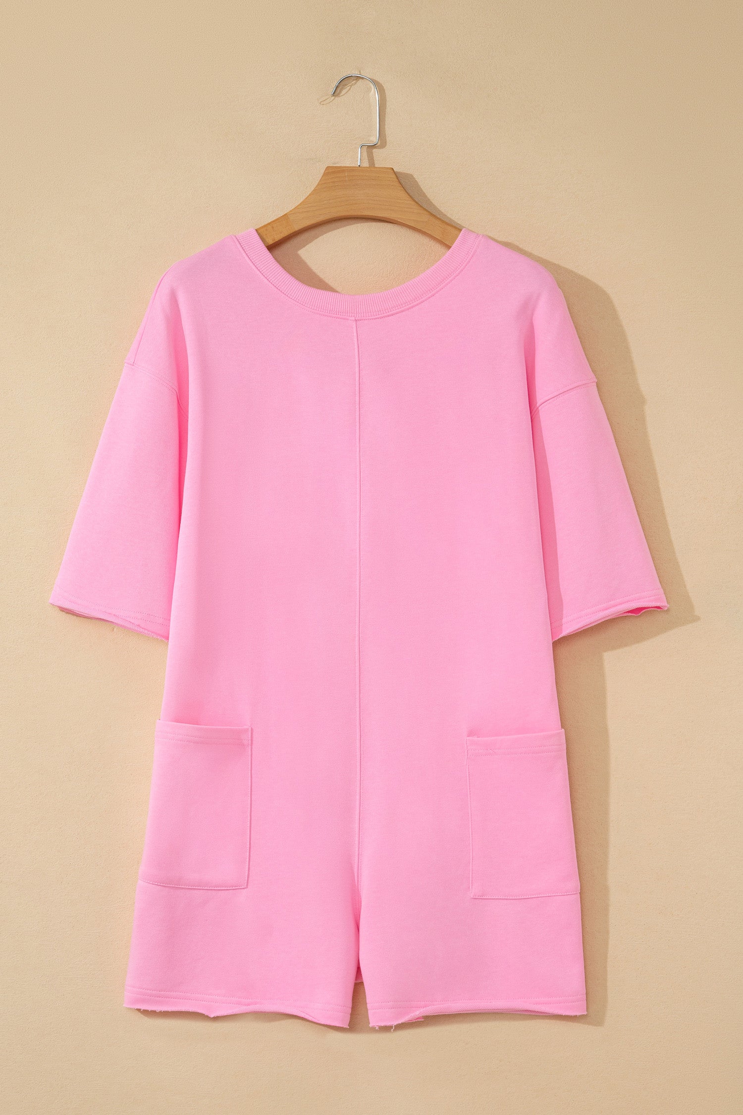 Pink Raw Edge Loose Romper RTS