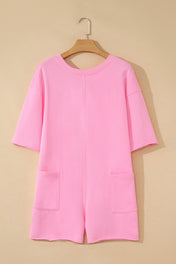 Pink Raw Edge Loose Romper RTS