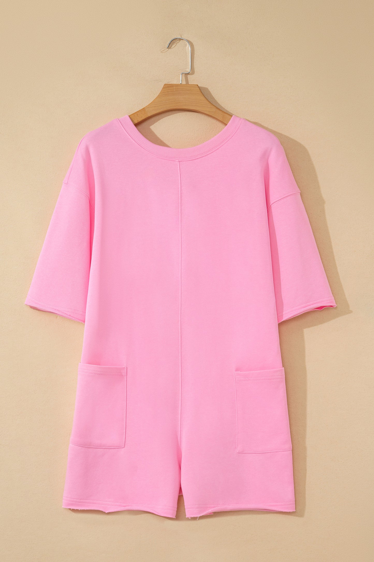 Pink Raw Edge Loose Romper New RTS