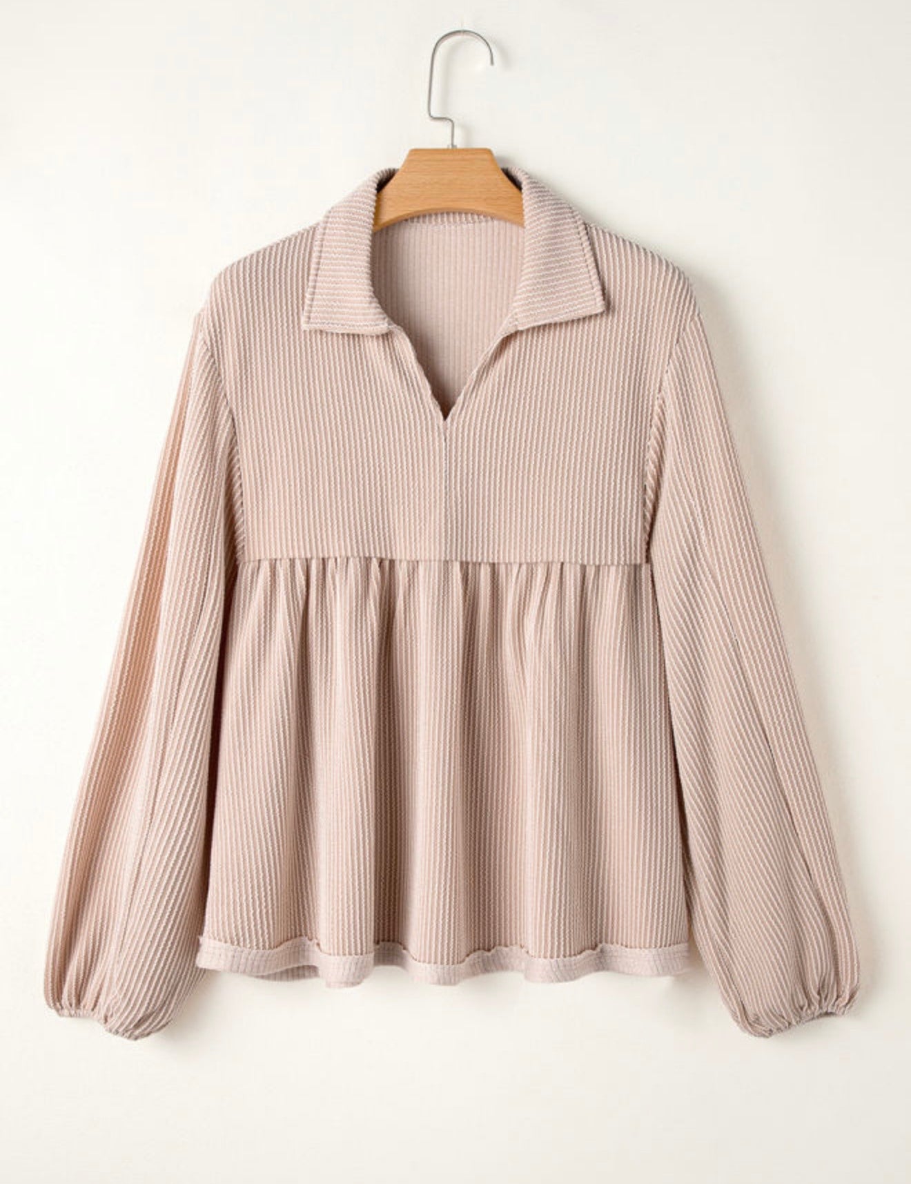 Corded V Neck Blouse