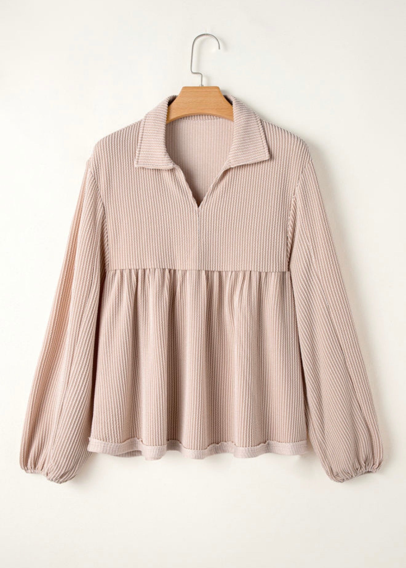 Corded V Neck Blouse