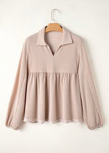 Corded V Neck Blouse