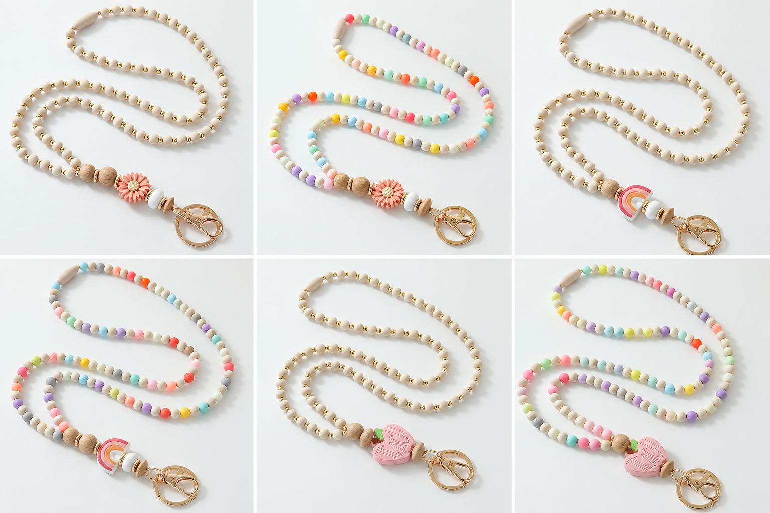 Breakaway Wooded Bead Lanyards New RTS