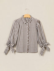 Button Brown Plaid Shirt