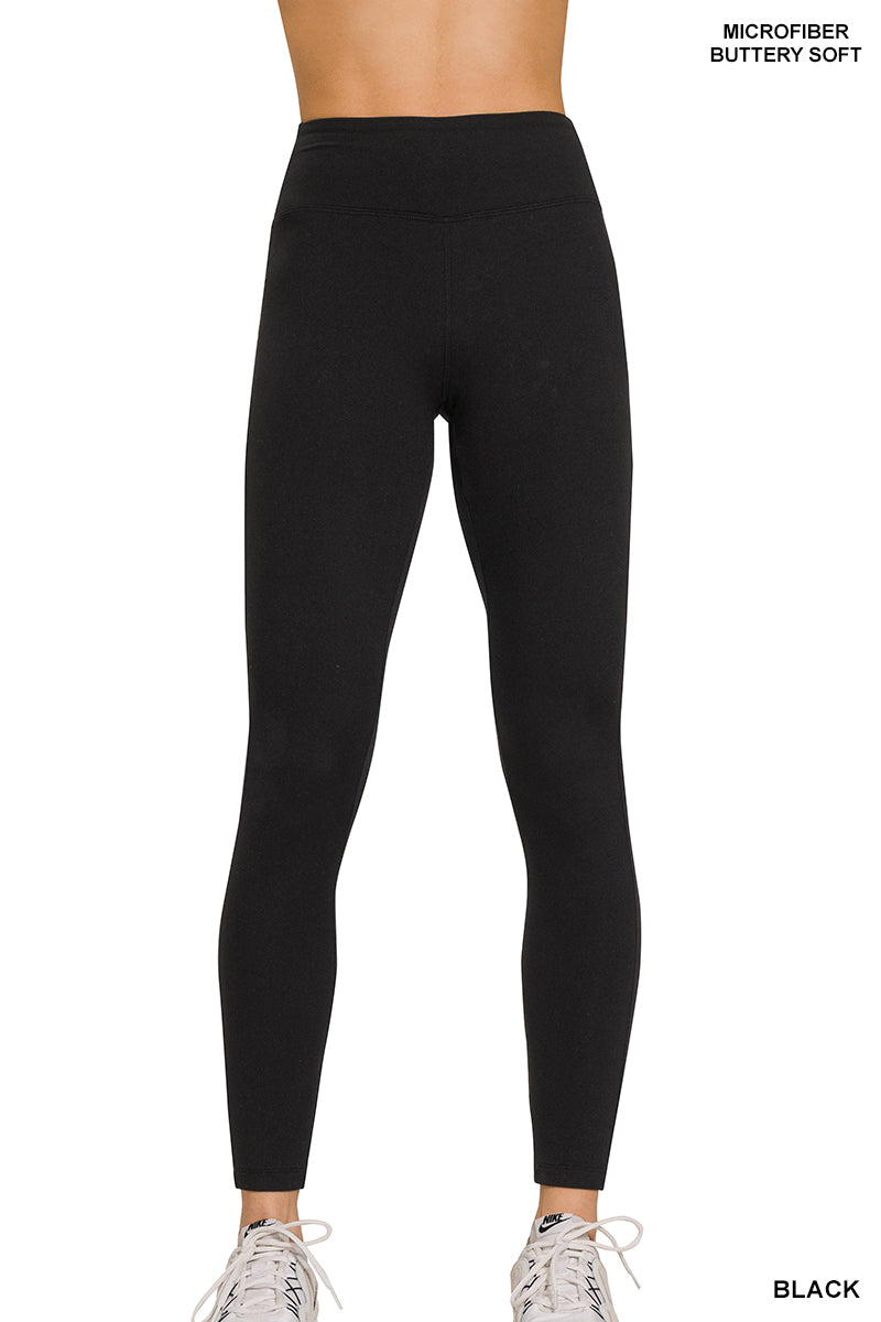 Brushed Microfiber Zenana Waistband Leggings
