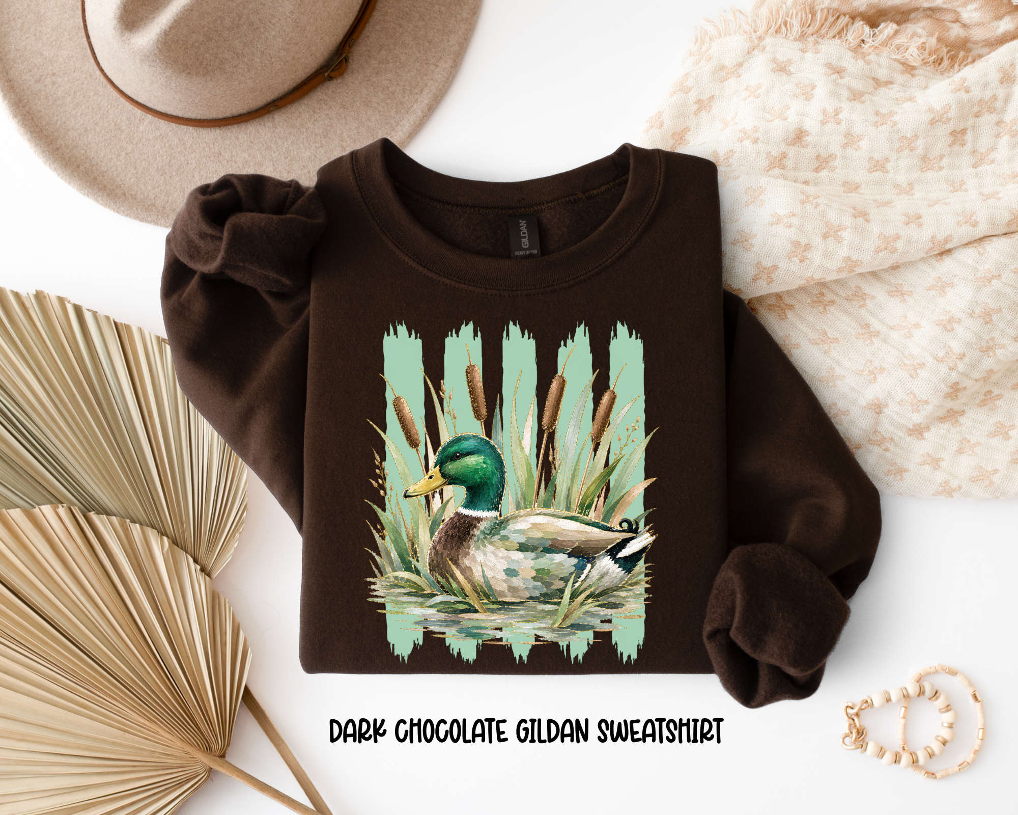 Stripe Mallard In Water Sweatshirt.