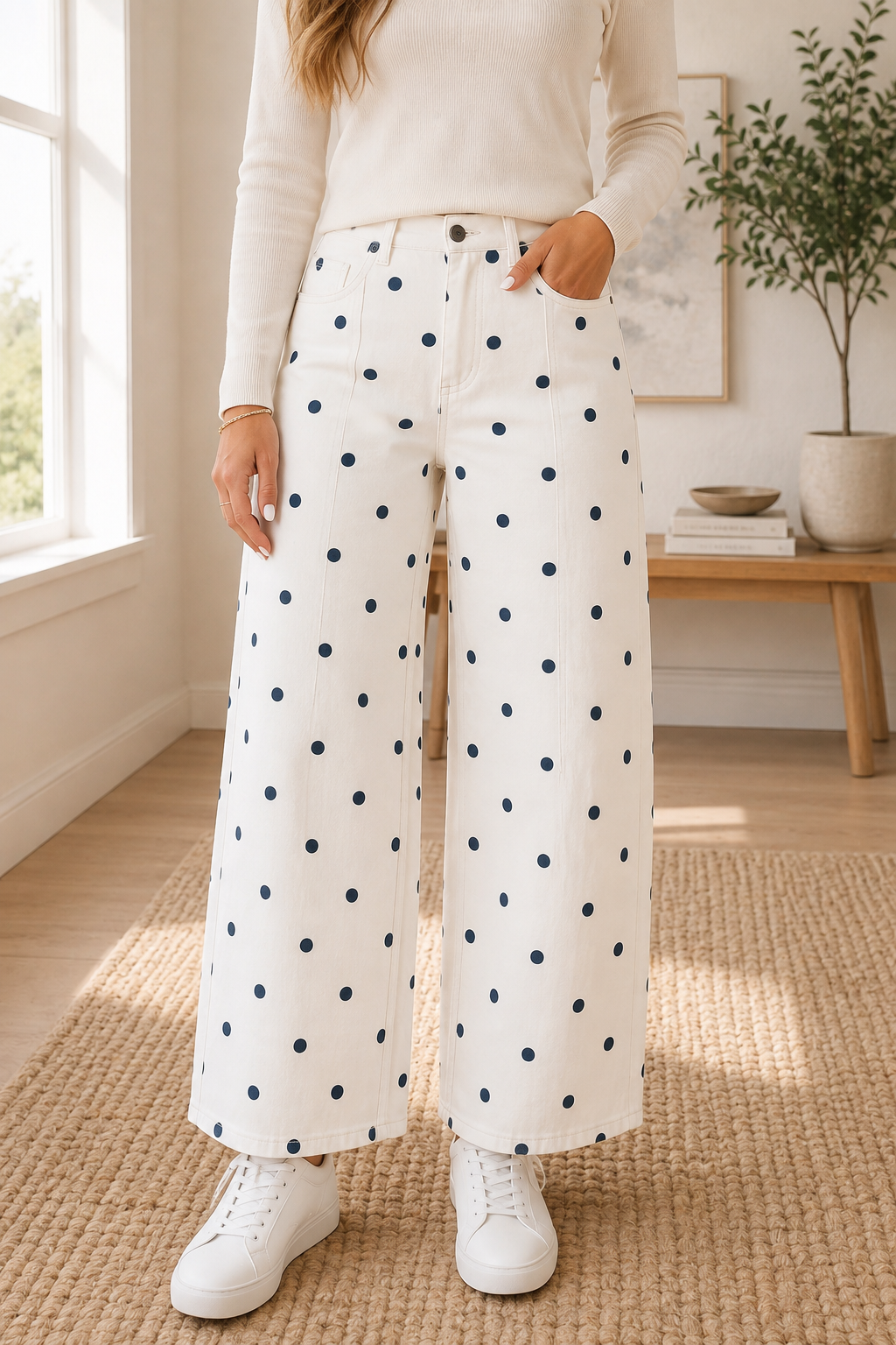 Polka Dot Barrel Jeans
