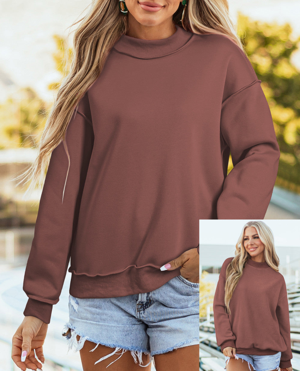 Mock Neck Sweatshirt Full Run RTS