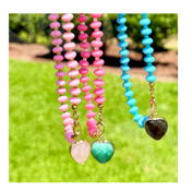 Trendy Heart Beaded Clasp Necklace RTS